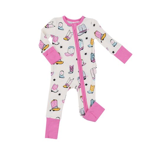 Boots Pink- Two Way Convertible Zipper Pajamas