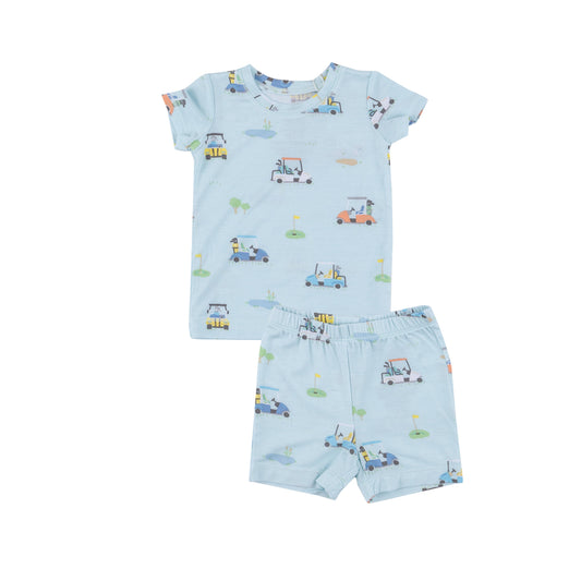 Golf Carts Blue- Two Piece Short Pajama Set